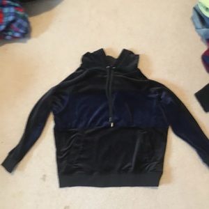 black & blue champion colorblock hoodie